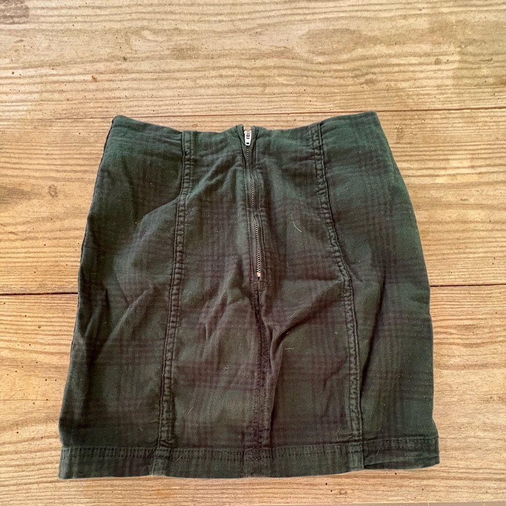 Free People Navy + Green Plaid Mini Skirt - Picture 3 of 4